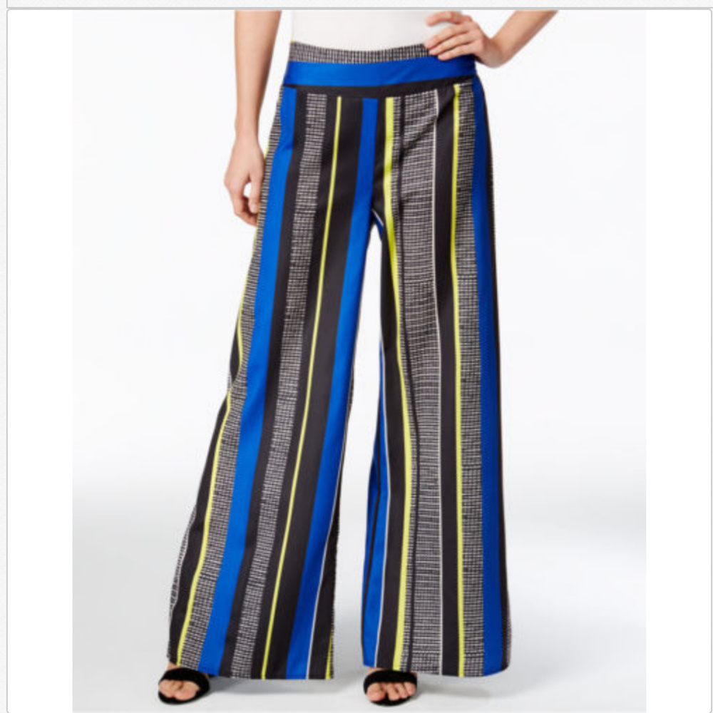 Bar III Striped Wide-Leg Pants - Picture 2 of 2